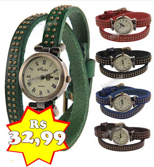 Relógio Pulseira Couro